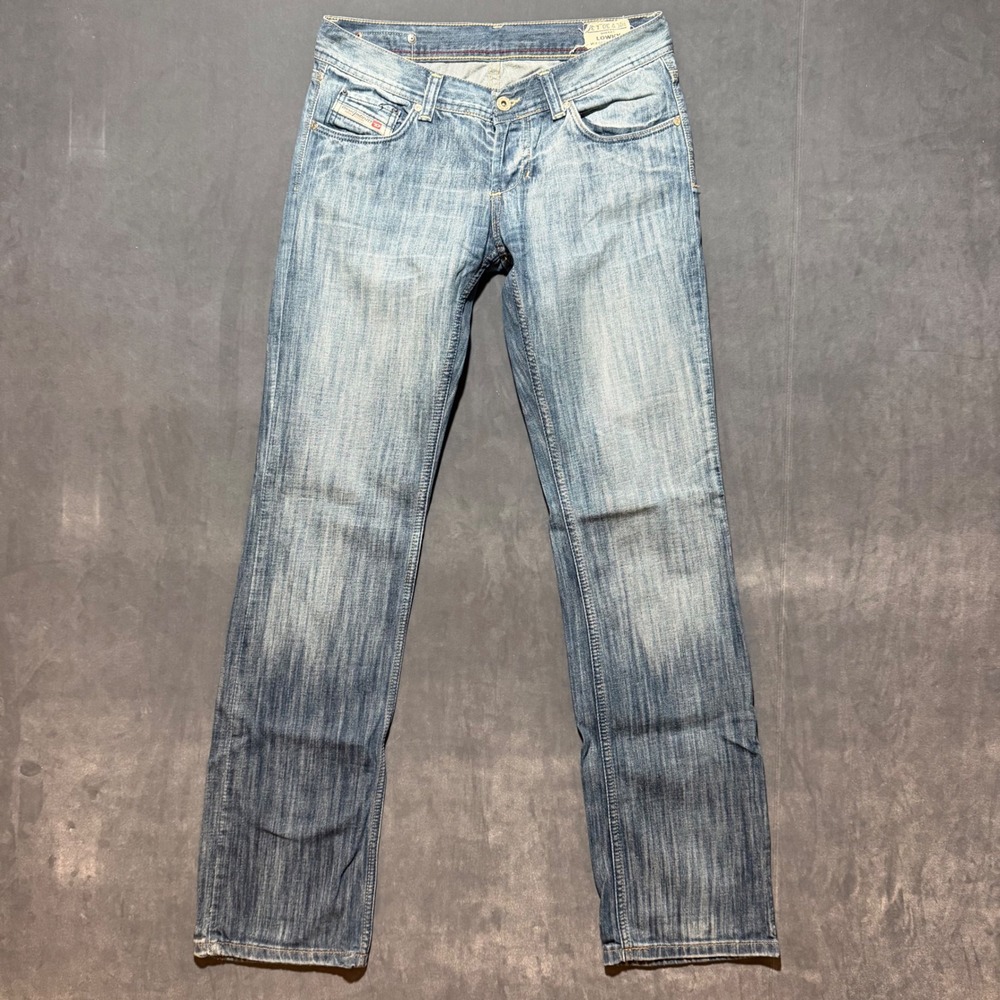 Diesel Lowky Jeans Womens 30x34 Blue Bootcut Low Rise Button Fly Denim 0088Z Y2K